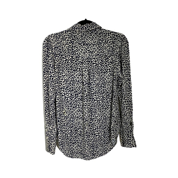 SOMETHING NAVY Leopard Print Button Down Shirt - Picture 2 of 4
